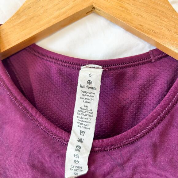 Lululemon Ebb to Train Sports Bra Marvel Wash Purple Black Size 6 - Picture 4 of 6